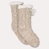 Ugg Pom Pom Fleece Lined Crew Sock